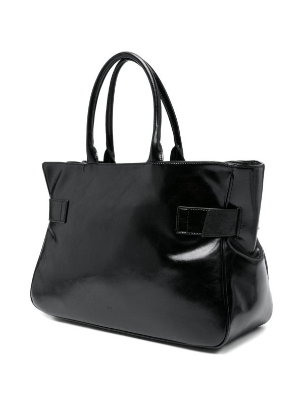 The Best Shops OSOI: totes bags - Leather Brocle Tote Bag In Black