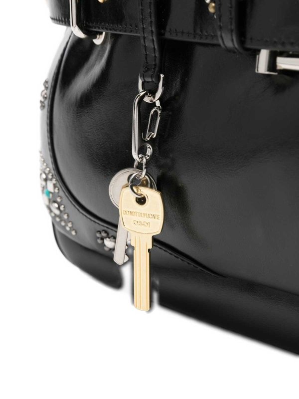 Leather Brocle Tote Bag In Black Replica 
online: OSOI