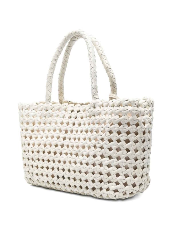 The Best Shops VISONA: totes bags - Regina Bag In White Woven Leather