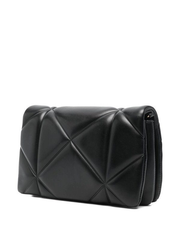 The Best Shops LOVE MOSCHINO: totes bags - Black Quilted Bag With Logo Plaque