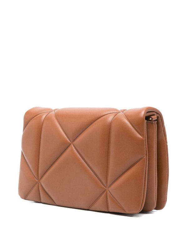 The Best Shops LOVE MOSCHINO: Brown Quilted Bag With Logo Plaque