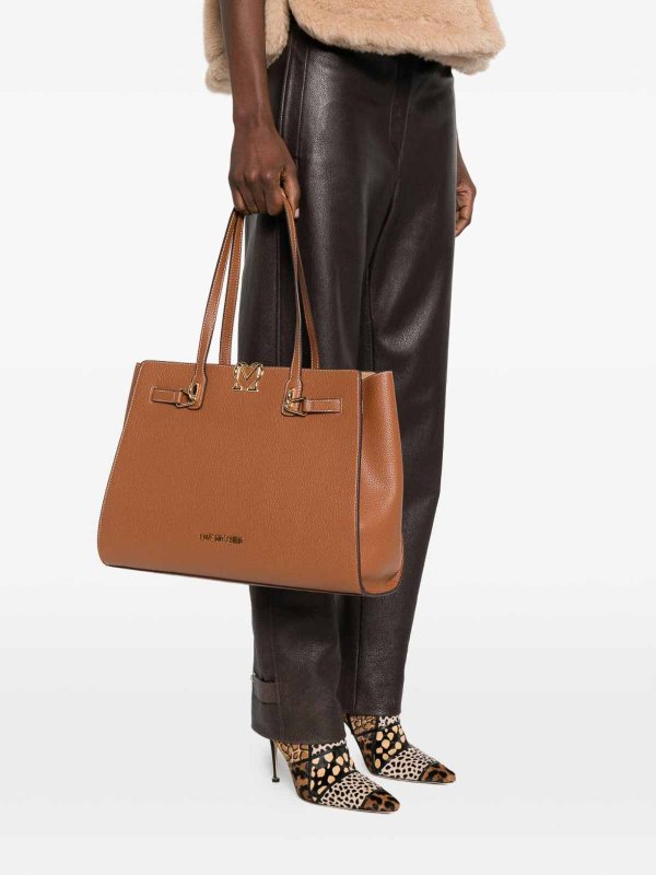 LOVE MOSCHINO: totes bags online - Brown Eco-Leather Shopping Bag