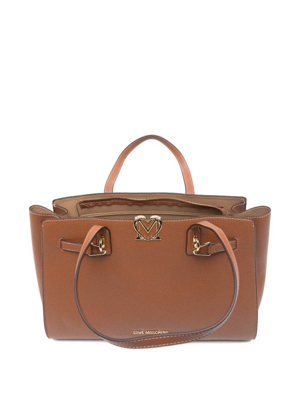 Brown Eco-Leather Shopping Bag Replica 
online: LOVE MOSCHINO