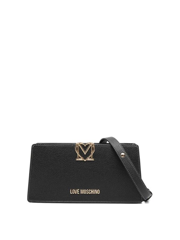 LOVE MOSCHINO: shoulder bags - Black Eco-Leather Shoulder Bag