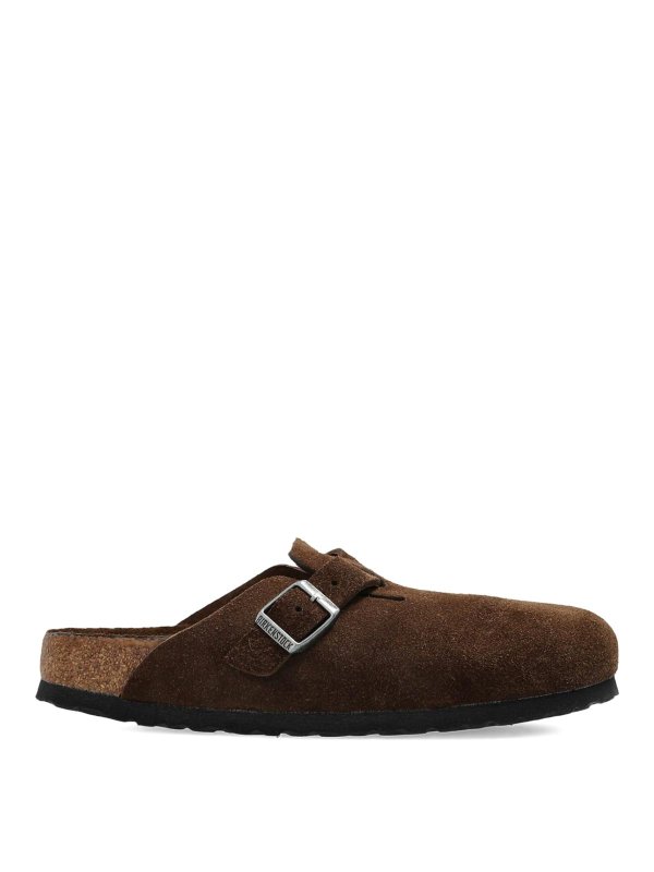 BIRKENSTOCK: sabot - Zoccoli in pelle Boston in marrone