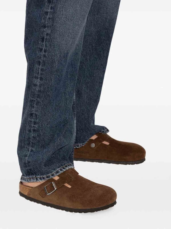 BIRKENSTOCK: sabot online - Zoccoli in pelle Boston in marrone