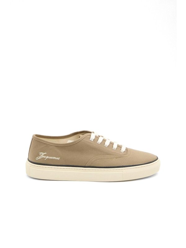 JACQUEMUS: trainers - Khaki Cotton Skate Sneakers