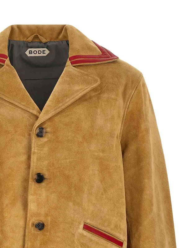 The Best Shops BODE: leather jacket - Trefoil Jacket