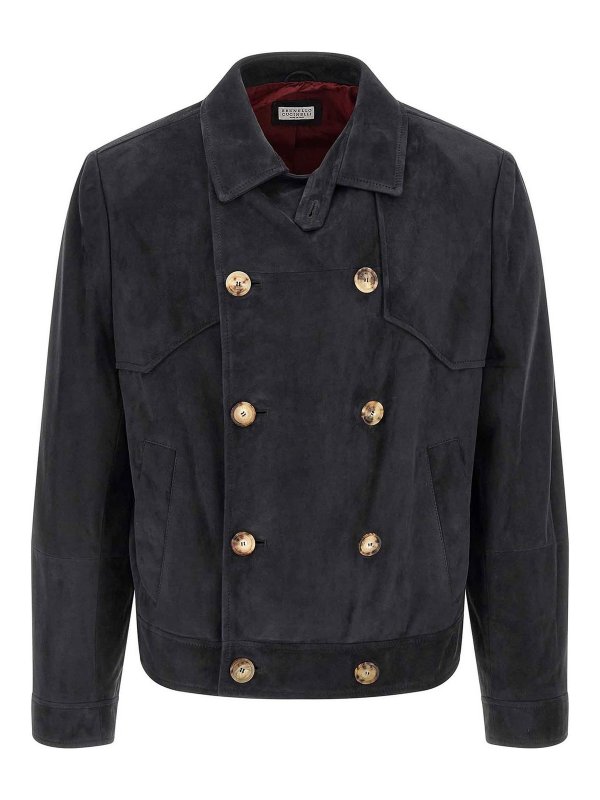 BRUNELLO CUCINELLI: leather jacket - Suede Jacket