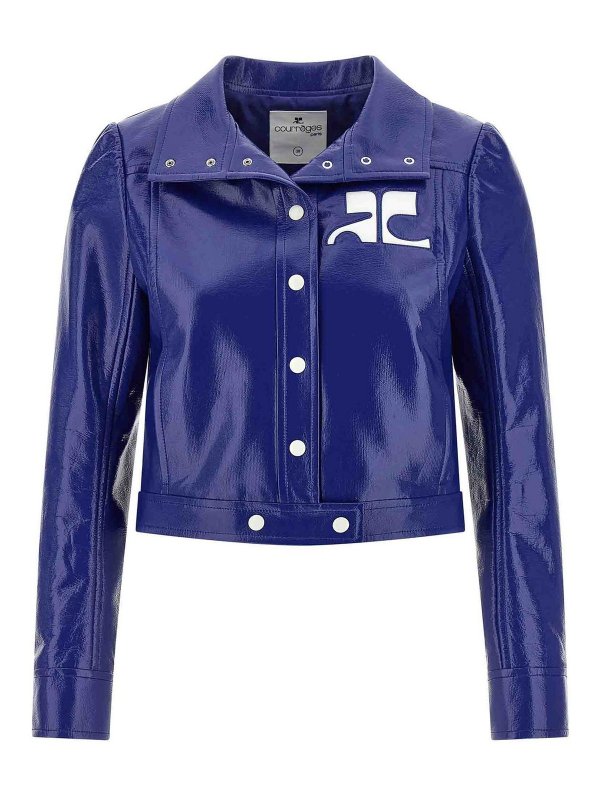 Courreges: ダウン・ハイテクジャケット - ダウンジャケット - ブルー