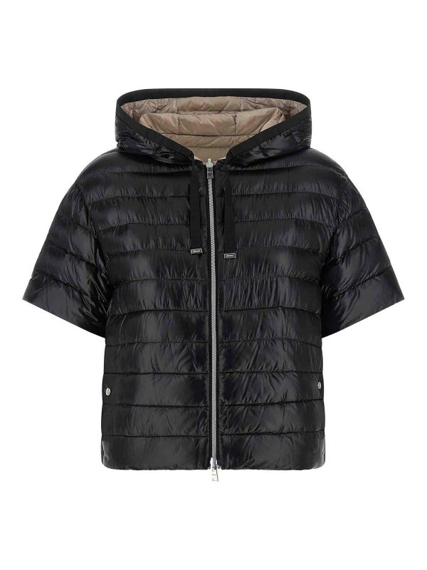 HERNO: padded jackets - Reversible Short-Sleeved Down Jacket