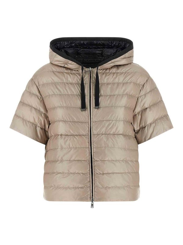 HERNO: padded jackets online - Reversible Short-Sleeved Down Jacket
