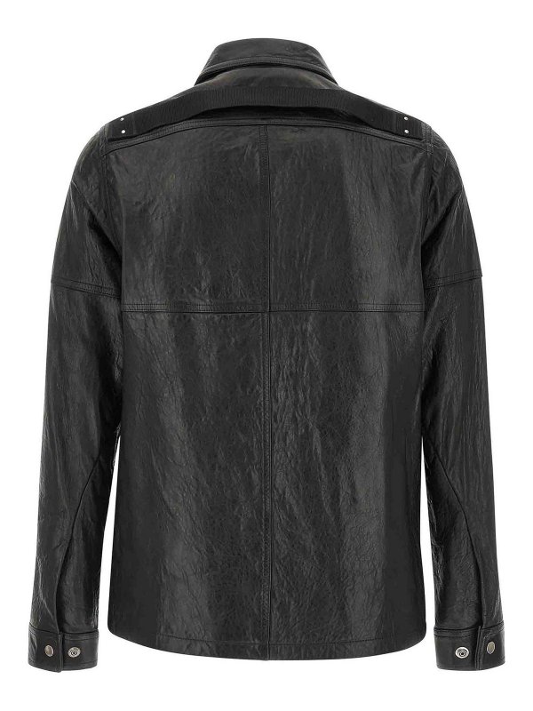 RICK OWENS: leather jacket online - Brad Jacket