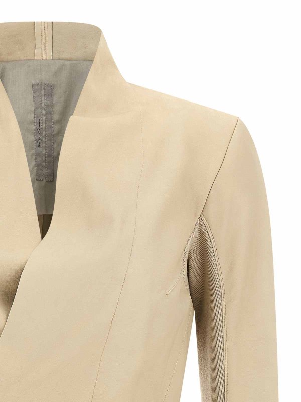 The Best Shops RICK OWENS: Lederjacken - Lederjacke - Beige