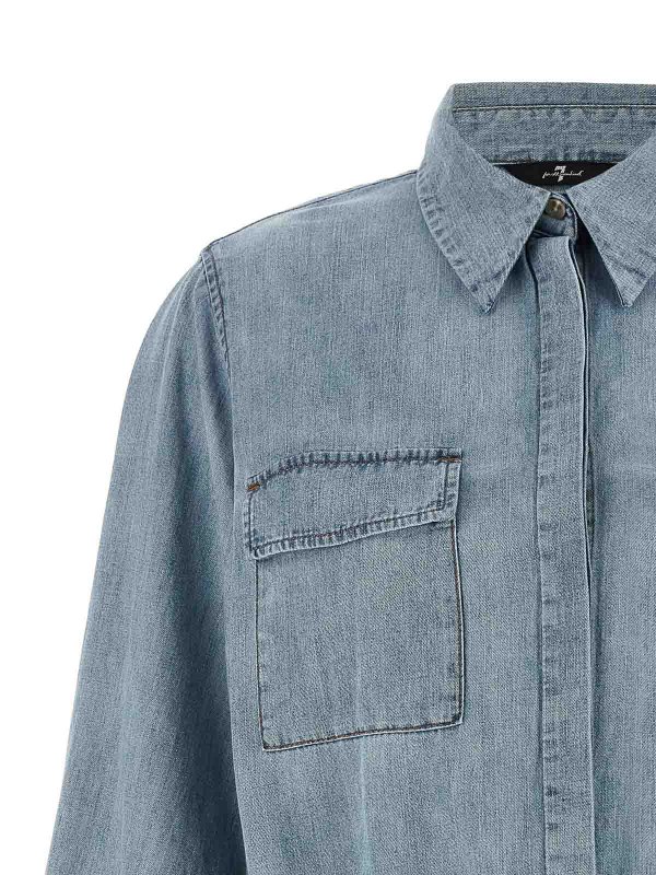 The Best Shops 7 FOR ALL MANKIND: ニーレングスドレス - 膝丈ドレス - ライトブルー