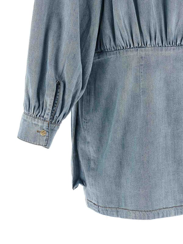 膝丈ドレス - ライトブルー shop online: 7 FOR ALL MANKIND