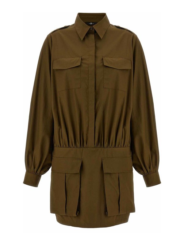 7 FOR ALL MANKIND: ニーレングスドレス - 膝丈ドレス - ブラウン