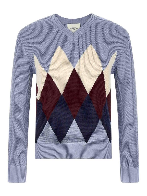 BALLANTYNE: crew necks - Argyle Pattern Sweater