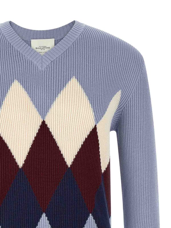The Best Shops BALLANTYNE: crew necks - Argyle Pattern Sweater