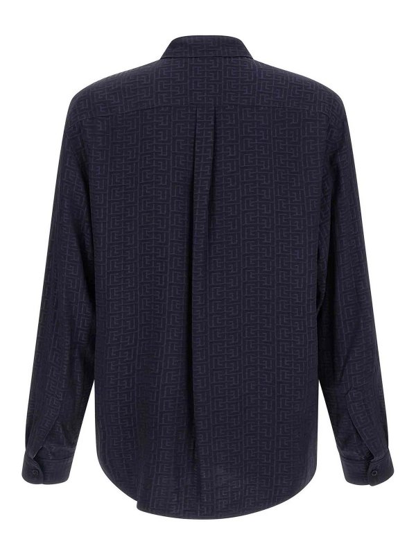 Balmain: camicie online - Camicia con monogramma jacquard