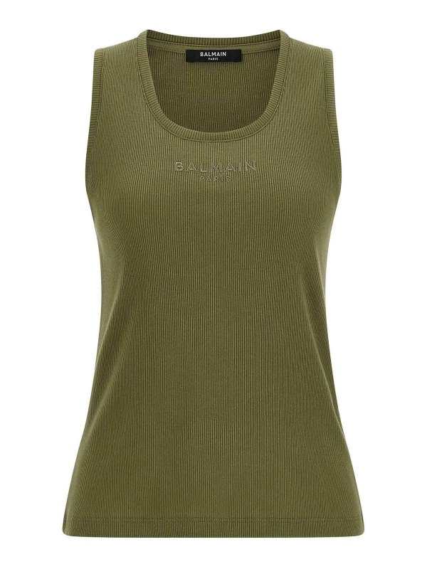Balmain: Tops & Débardeurs - Top - Vert