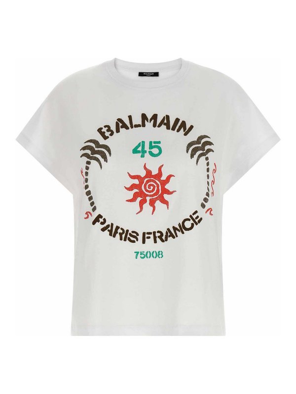 Balmain: T-shirts - T-Shirt - Weiß