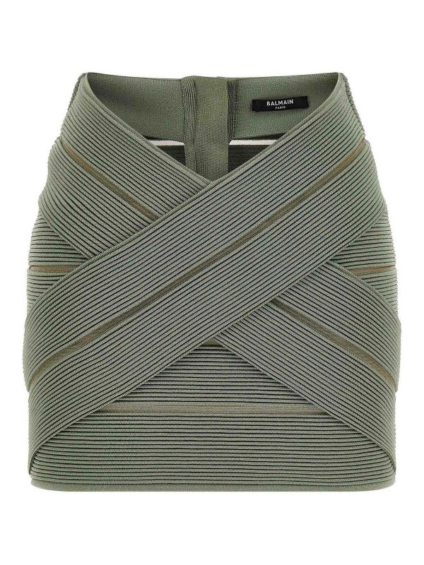 Balmain: Mini jupes - Mini Jupe - Vert