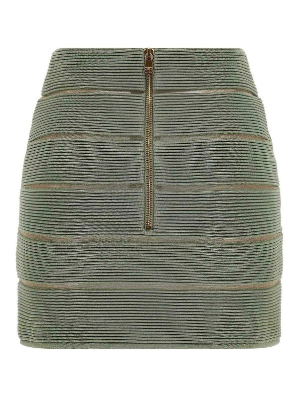 Balmain: Mini jupes online - Mini Jupe - Vert