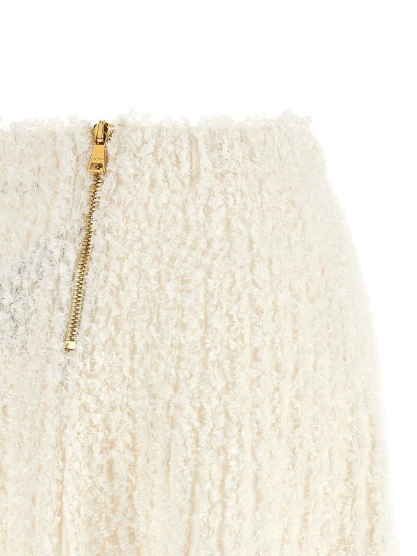 膝丈/ミディスカート - 白 shop online: Balmain