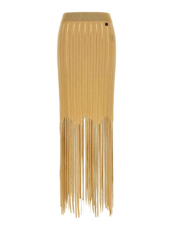 Balmain: Knee length skirts & Midi - Fringed Skirt