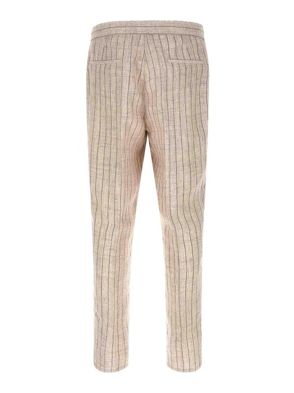 BRUNELLO CUCINELLI: casual trousers online - Striped Linen Trousers