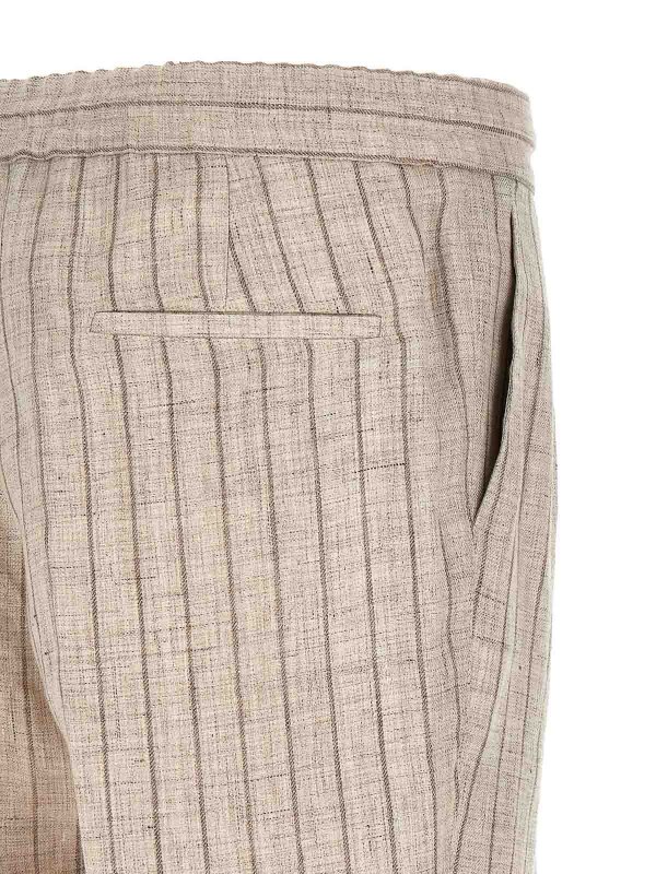 Striped Linen Trousers shop online: BRUNELLO CUCINELLI