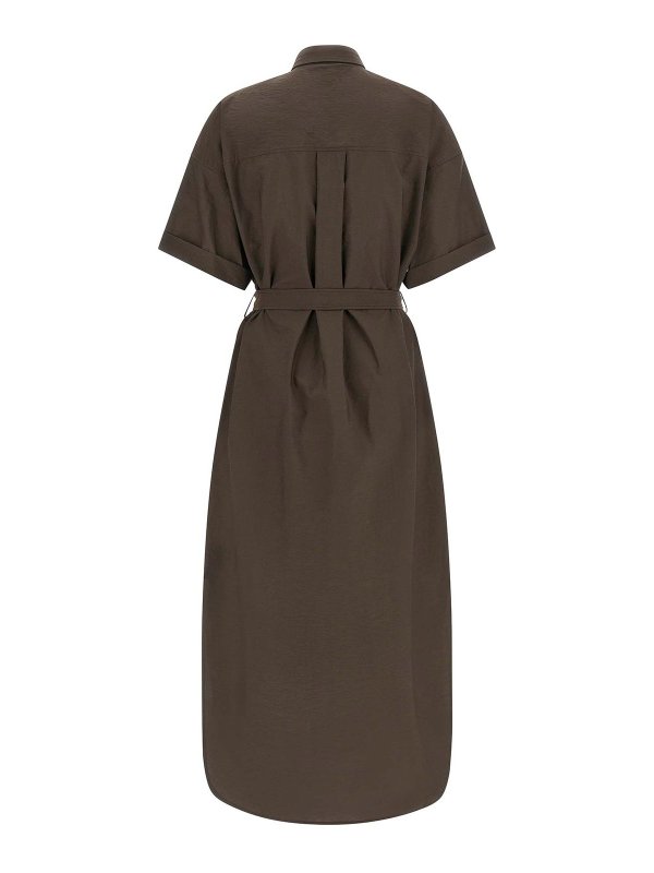 BRUNELLO CUCINELLI: ニーレングスドレス online - 膝丈ドレス - ブラウン