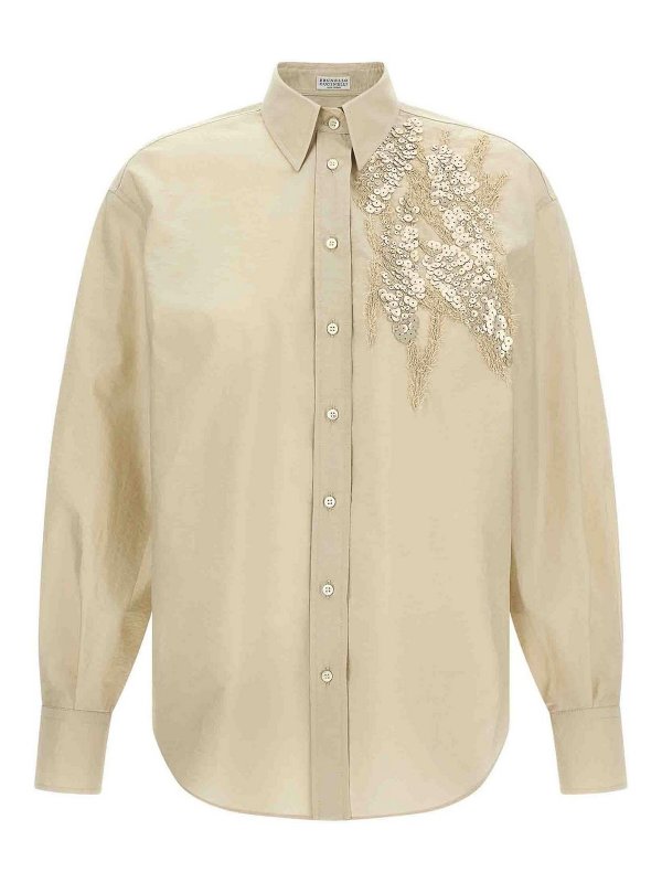 BRUNELLO CUCINELLI: シャツ - シャツ - ベージュ