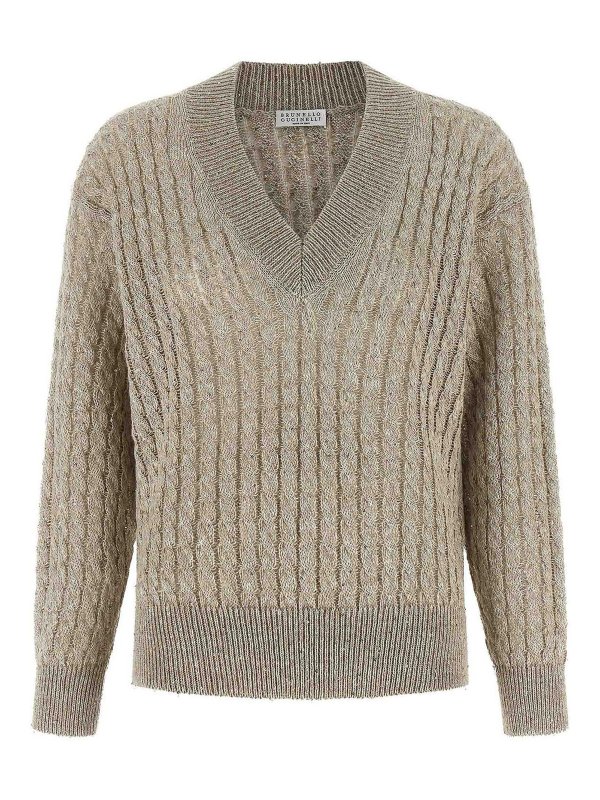 BRUNELLO CUCINELLI: crew necks - Micro Sequin Sweater