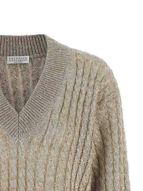 The Best Shops BRUNELLO CUCINELLI: crew necks - Micro Sequin Sweater