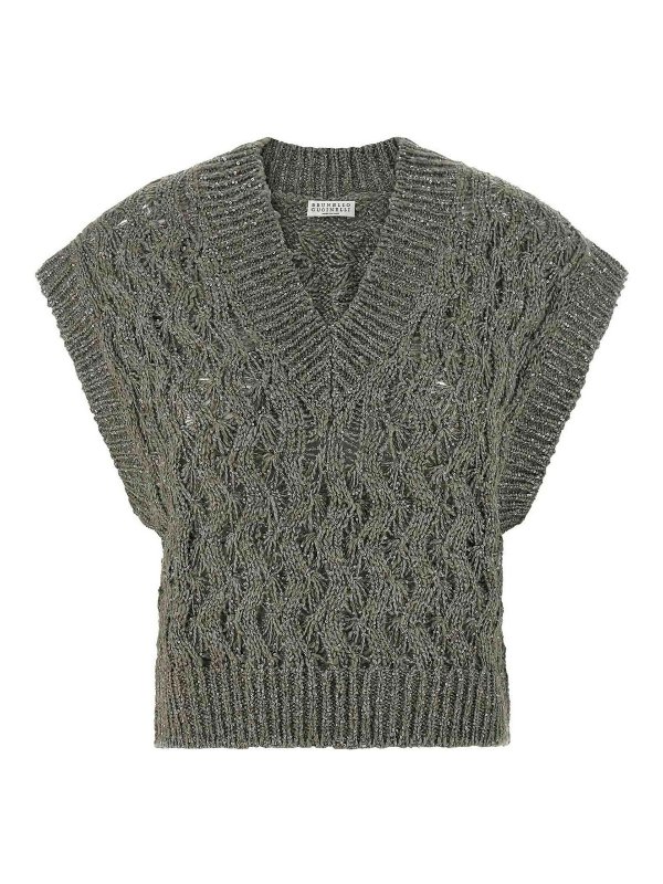 BRUNELLO CUCINELLI: vests - Dazzling Cable Vest