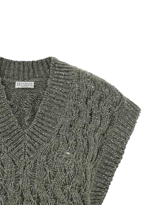 The Best Shops BRUNELLO CUCINELLI: vests - Dazzling Cable Vest
