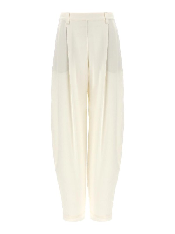 BRUNELLO CUCINELLI: カジュアルトラウザー - カジュアルパンツ - 白