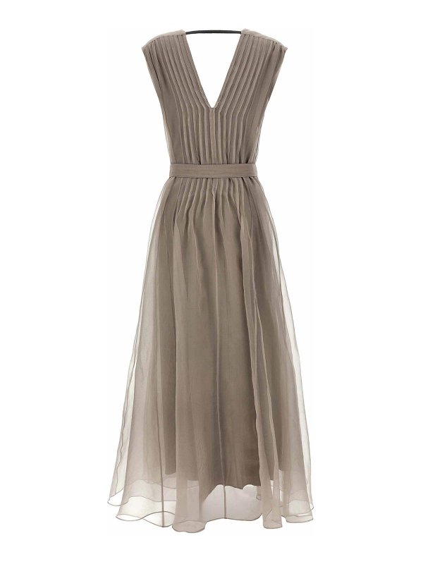 BRUNELLO CUCINELLI: ニーレングスドレス online - 膝丈ドレス - ベージュ