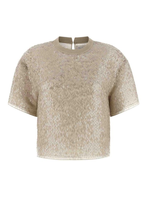 BRUNELLO CUCINELLI: T-shirts - T-Shirt - Beige