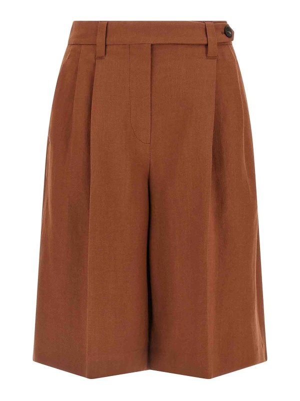 BRUNELLO CUCINELLI: トラウザーショーツ - ショートパンツ - ブラウン