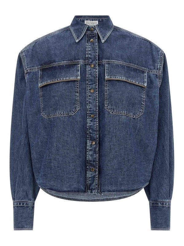 BRUNELLO CUCINELLI: シャツ - シャツ - ブルー