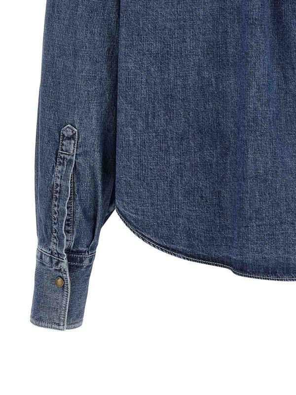 シャツ - ブルー shop online: BRUNELLO CUCINELLI