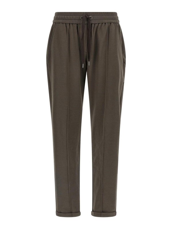 BRUNELLO CUCINELLI: スウェットパンツ - トラックスーツ ボトムス - ブラウン