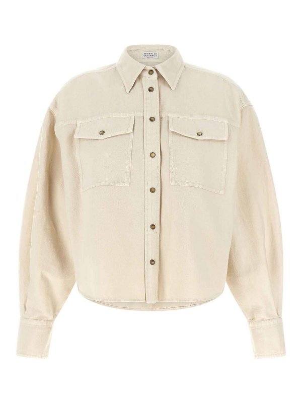 BRUNELLO CUCINELLI: シャツ - シャツ - ベージュ