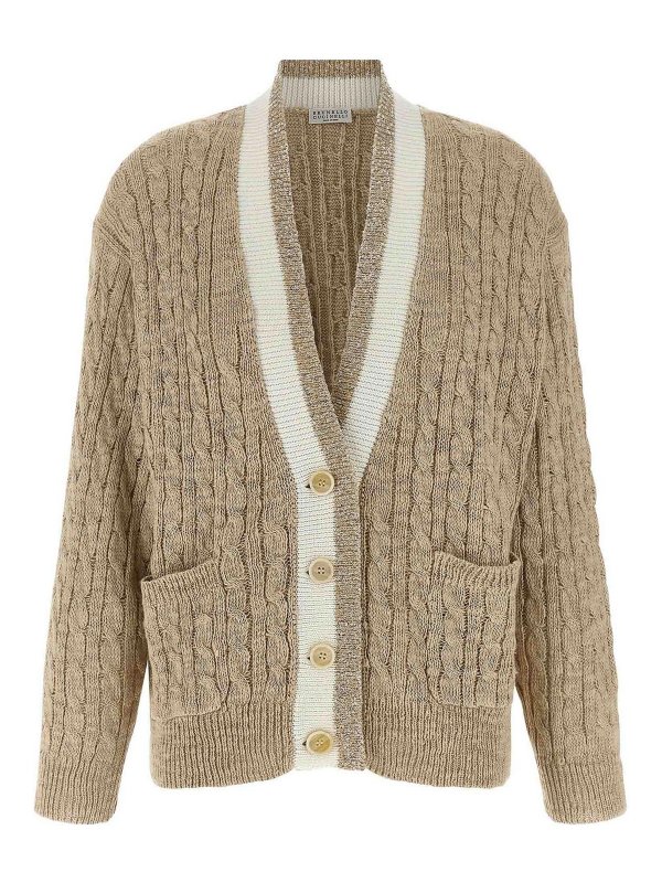BRUNELLO CUCINELLI: Cardigans - Cardigan - Beige
