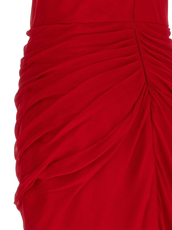 膝丈ドレス - 赤 shop online: CAROLINA HERRERA