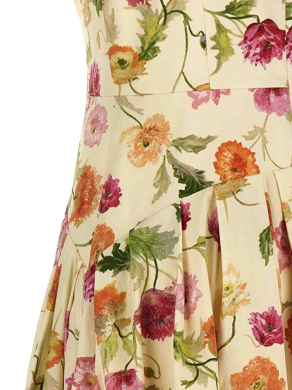 膝丈ドレス - ベージュ shop online: CAROLINA HERRERA