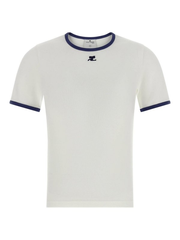 Courreges: T-shirts - T-Shirt - Blau